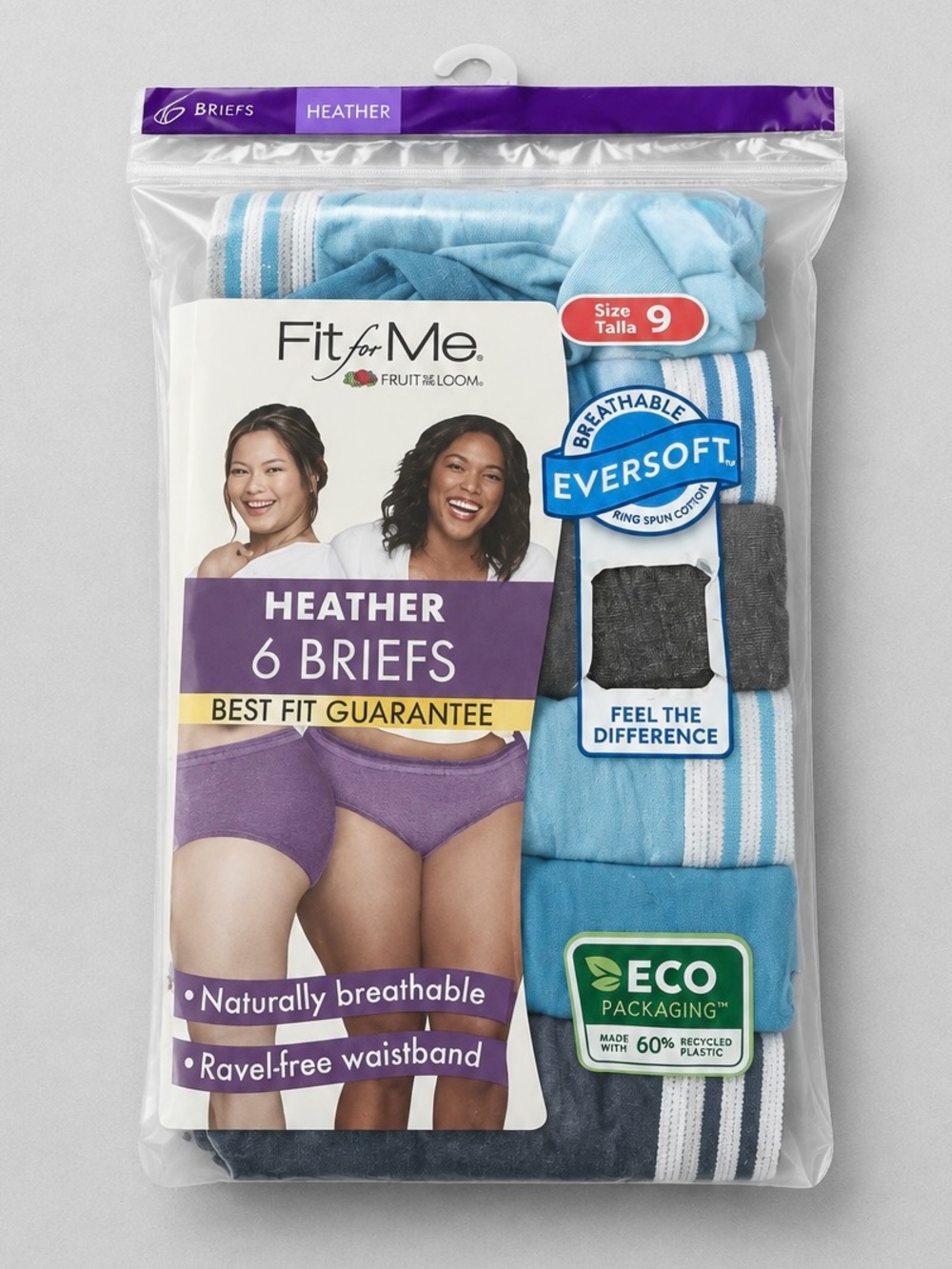 Cotton Brief Panties, Soft Comfort Waistband - 6 Pack